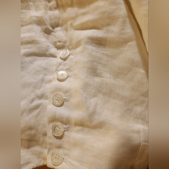 Talbots White Linen Sailor Trousers Fully Lined Wide Leg Size 16 Pristine Cond - Picture 4 of 11